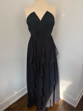 Strapless Black Evening Gown